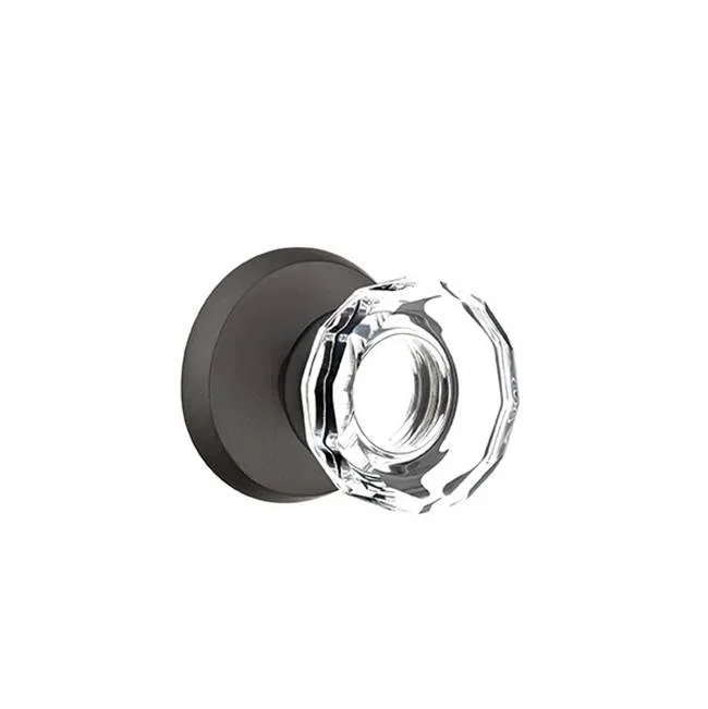 Emtek Passage, No.2 Rosette, Lowell Crystal Knob, FB