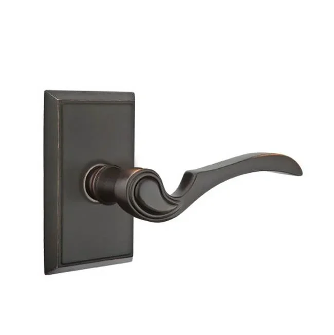 Emtek Passage, Rectangular Rosette, Coventry Lever, LH, US10B