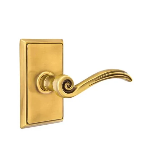Emtek Passage, Rectangular Rosette, Elan Lever, LH, US7