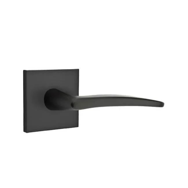 Emtek Passage, Square Rosette, Poseidon Lever, RH, US19