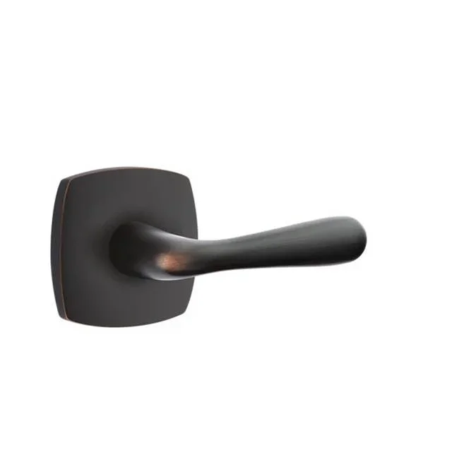 Emtek Passage, Urban Modern Rosette, Basel Lever, RH, US10B