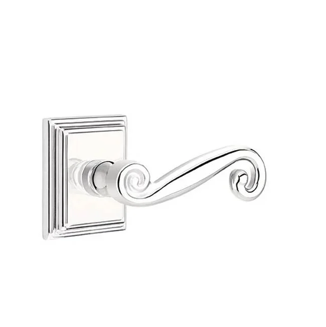 Emtek Passage, Wilshire Rosette, Rustic Lever, RH, US26
