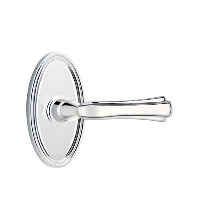 Emtek Privacy, Oval Rosette, Wembley Lever, RH, US26
