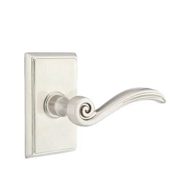 Emtek Privacy, Rectangular Rosette, Elan Lever, RH, US15
