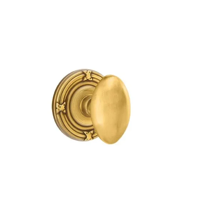 Emtek Privacy, Ribbon and Reed Rosette, Egg Knob, US7