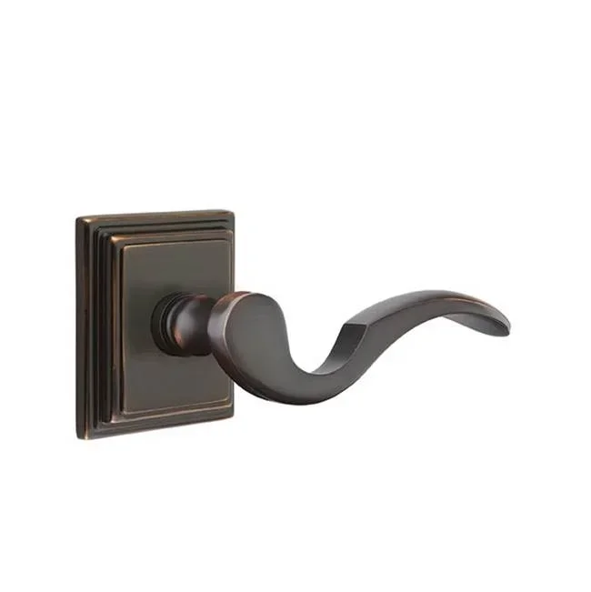 Emtek Privacy, Wilshire Rosette, Cortina Lever, RH, US10B