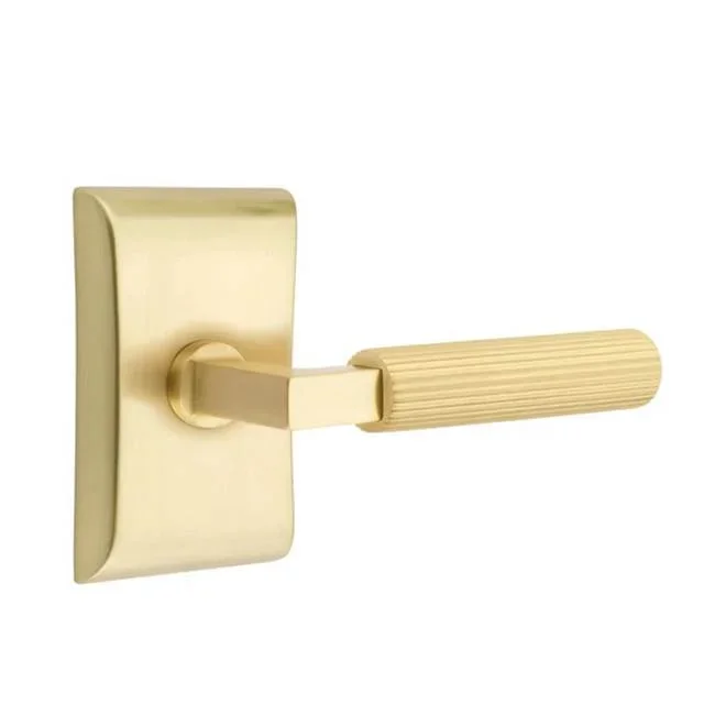 Emtek Select Privacy, Neos Rosette US4, L-Square Stem US4, Straight Knurled Handle US4, RH