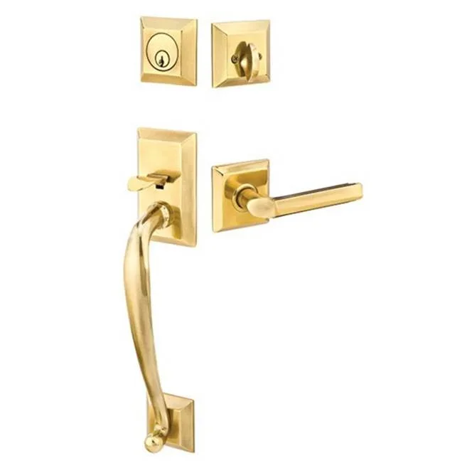 Emtek Sgl Cyl, Franklin Tub Ent, Freestone Lever, RH, US14