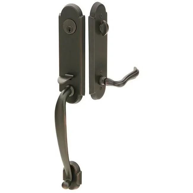 Emtek Sgl Cyl, Richmond Tub Ent, Freestone Square Knob, US26