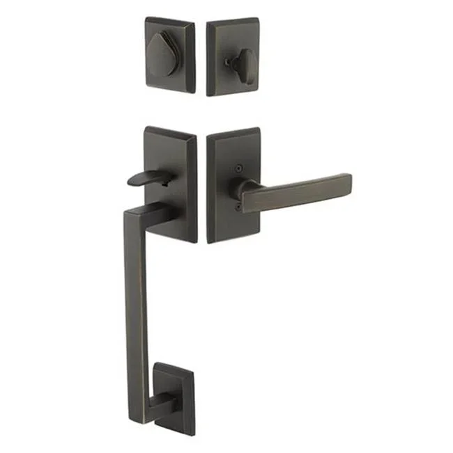 Emtek Sgl Cyl, Rustic Modern Rectangular Sectional Tub Ent, Windsor Knob, FB