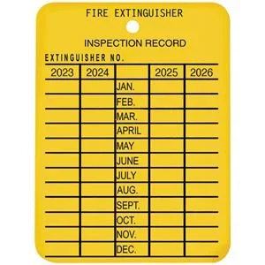 Fire Extinguisher Accessories 4PTAGBR Plastic 4-Year Inspection Tag