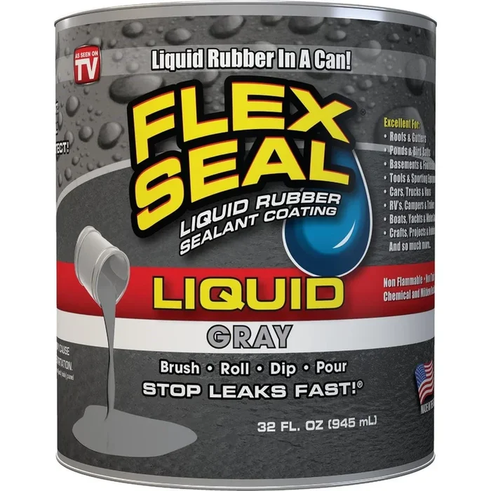 Flex Seal LFSGRYR32 Liquid Rubber Sealant 1 Qt. Gray