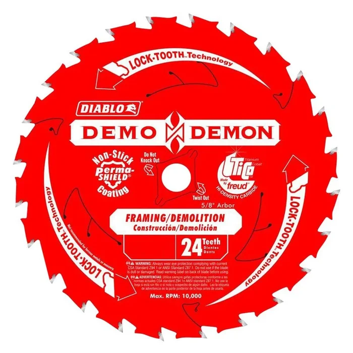 FREUD TOOLS/DIABLO TOOLS D0624DA 6-1/2 x 5/8 in. 24T Circular Saw Blade