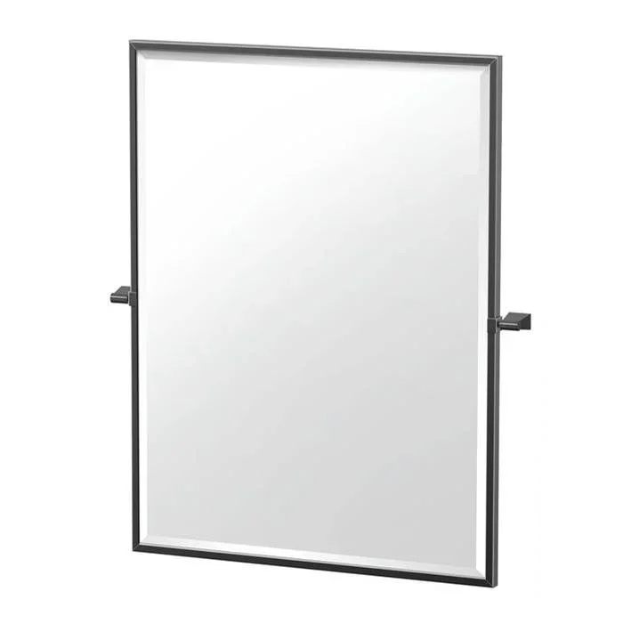 Gatco Bleu 25”H Framed Rectangle Mirror, Matte Black