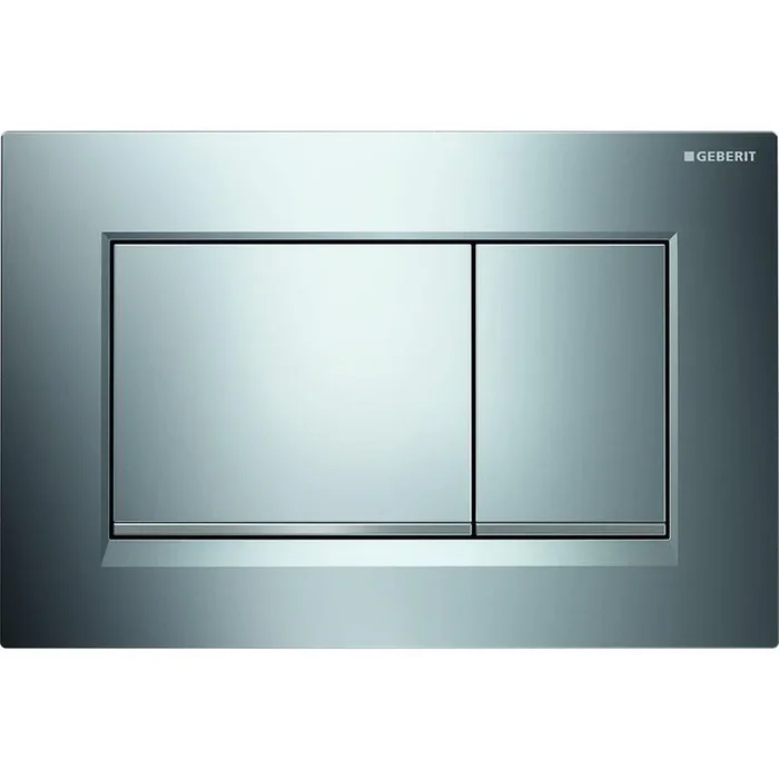 Geberit 115.883.KH.1 Sigma30 Wall Mount Dual Flush Actuator Plate in Polished Chrome and Matte Chrome