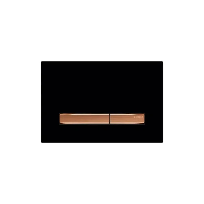 Geberit Geberit Sigma50 actuator plate for dual flush, square, metal colour red gold: Base plate and buttons: red gold, Cover plate: black