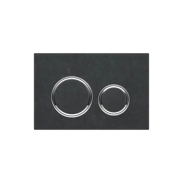 Geberit Geberit Sigma50 (ex Sigma21) actuator plate for dual flush, round, metal colour chrome-plated: Base plate and design rings: chrome-plated, Cover plate and buttons: Mustang slate