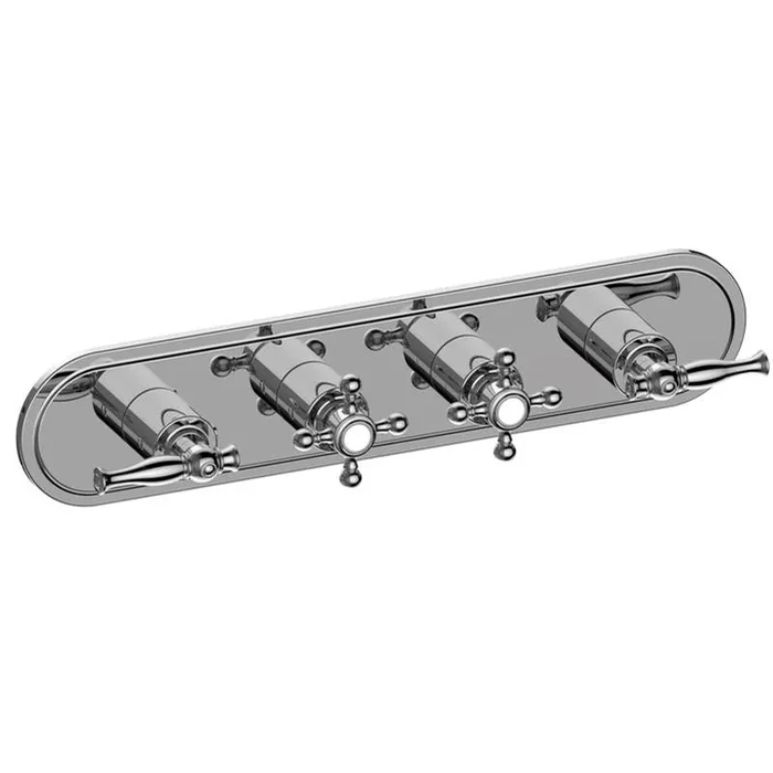 Graff Lauren Traditional M-Series Valve Trim with Four Handles (Horizontal Orientation)