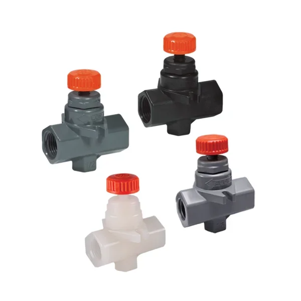 HAYWARD NVA1025T 1/4 PVC Needle Valves w/FPM O-Ring; PTFE Seat; Threaded End Connections