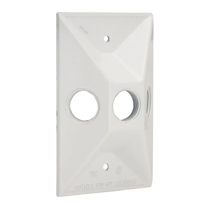 Hubbell 5189-1 RACO 1G WP CLUSTER CVR (3) 1/2 IN. OUTLETS WH