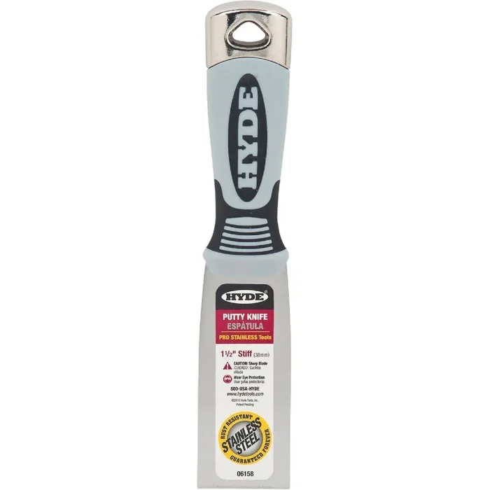 Hyde 06158 Pro Stainless 1-1/2 In. Stiff Putty Knife