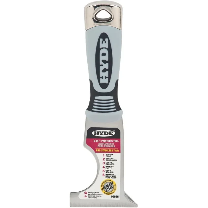 Hyde 06986 Pro Stainless 6-In-1 Multi-Purpose Painter’s Tool