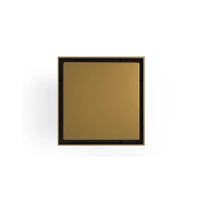 Infinity Drain 5” x 5” LSD 5 Solid Style Complete Kit in Satin Bronze with Cast Iron Drain Body, 2” Outlet