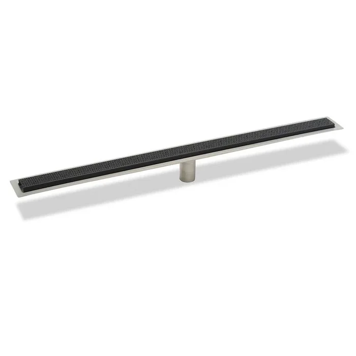 Infinity Drain 60” FF Series Complete Kit with 2 1/2” Adhesion Style Grate in Matte Black
