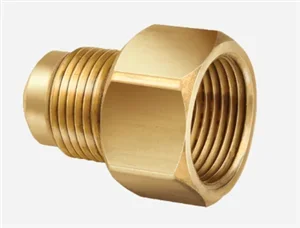 JB Industries UR3-48 Brass Adapter, 1/4 Female Flare x 1/2 Flare