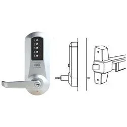 KABA 5010XS-WL-26D-41 Mechanical Pushbutton Lock Heavy Duty Key-In-Lever Schlage C Keyway Cylinder Exit Trim Satin Chrome With Winston Lever