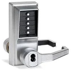 KABA LR1041S-26D-41 Mechanical Pushbutton Lock, Heavy Duty, Right Hand, LFIC Schlage, 1/2 Cylindrical Throw Latch, Combination Entry/Key Override/Passage