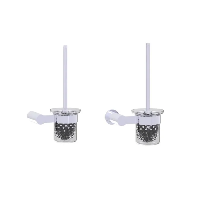 Kartners PORTO – Wall Mounted Toilet Brush Set with Frosted Glass Bowl-Brushed Copper