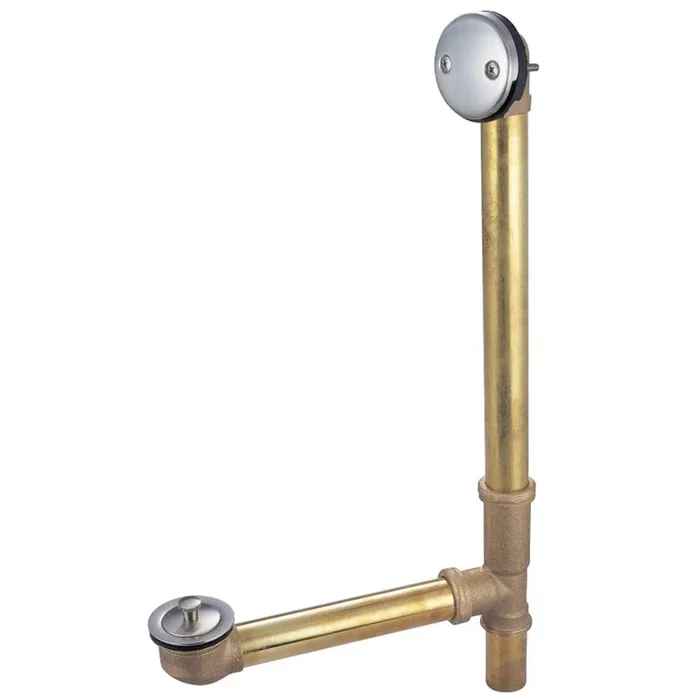 Kingston Brass 16” Tub Waste with Overflow with Lift and Lock Drain, Brushed Nickel