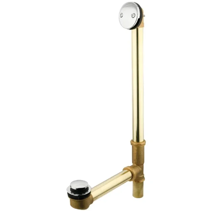 Kingston Brass 20” Tub Waste with Overflow with Tip Toe Drain, Polished Chrome