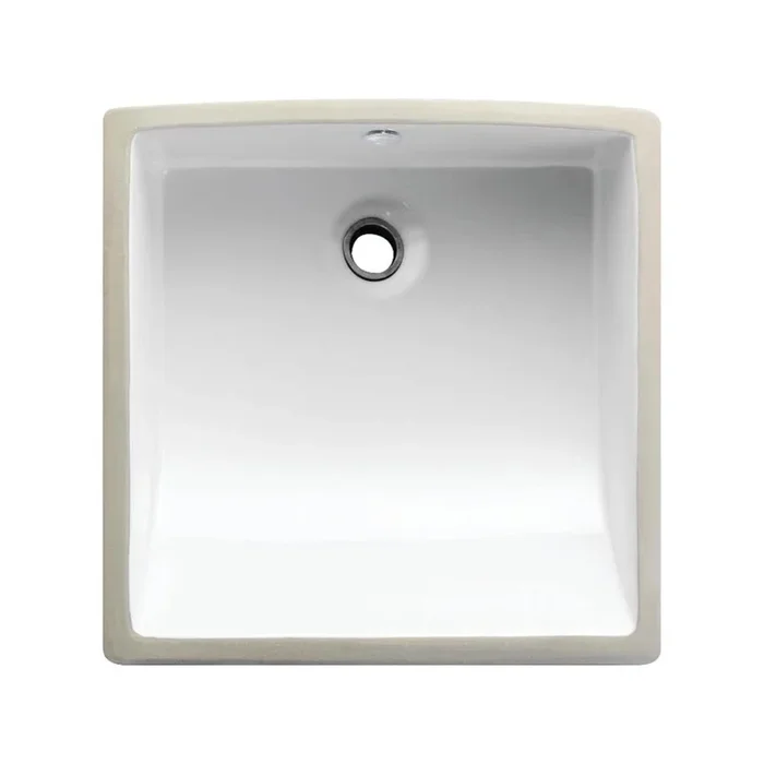 Kingston Brass Cove Square Undermount Bathroom Sink, White