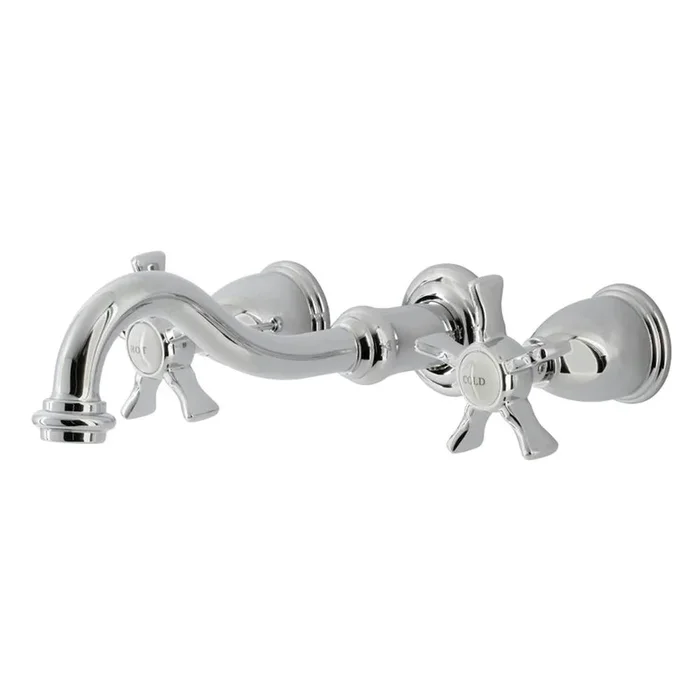 Kingston Brass Hamilton Two-Handle Wall Mount Tub Faucet, Polished Chrome