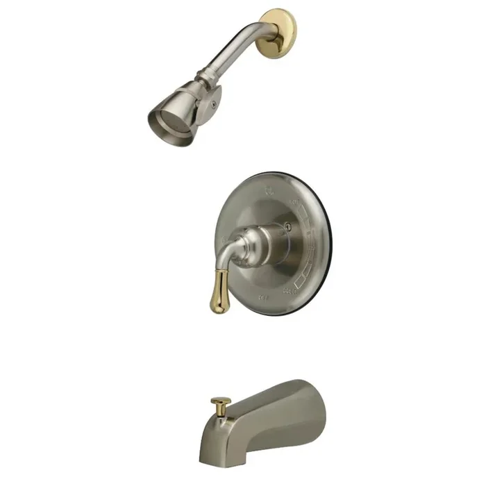 Kingston Brass Tub and Shower Faucet Trim Only for KB1639, Brushed Nickel/Polished Brass