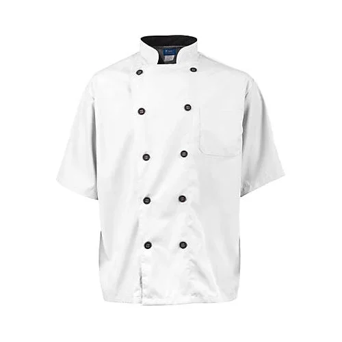 KNG Active Chef Coat Lg Mens White/Black SS 2124WHBKL for Mavrik