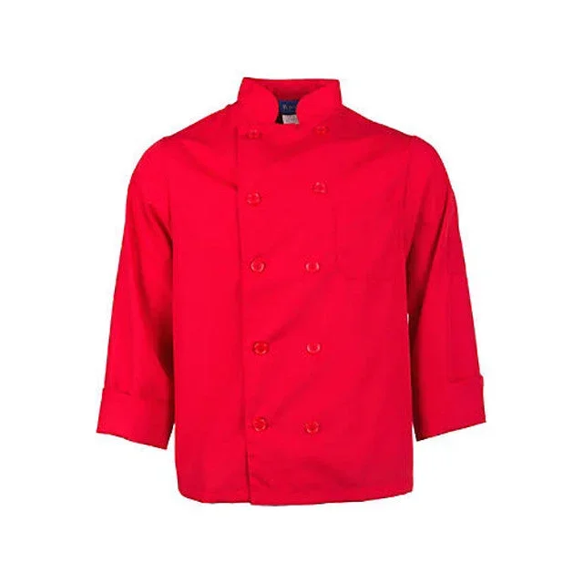 KNG Lg LW Chef Coat Red Long Sleeve