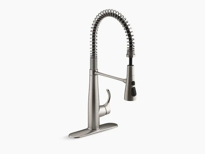 KOHLER 22033-VS Simplice Single Handle Pull Down Kitchen Faucet in Vibrant Stainless