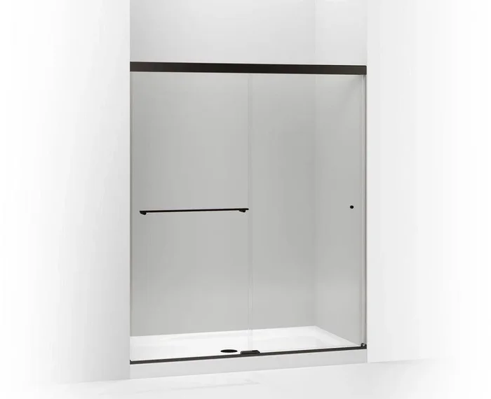 Kohler 707206-L-ABZ Revel 59-5/8 in. Sliding Bath Door with 5/16 in. Crystal Clear Glass in Anodized Dark Bronze
