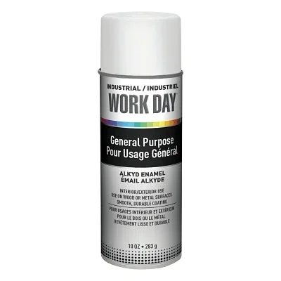 Krylon Industrial A04401007 Industrial Work Day Enamel Paint 10 oz Aerosol Can Gloss White