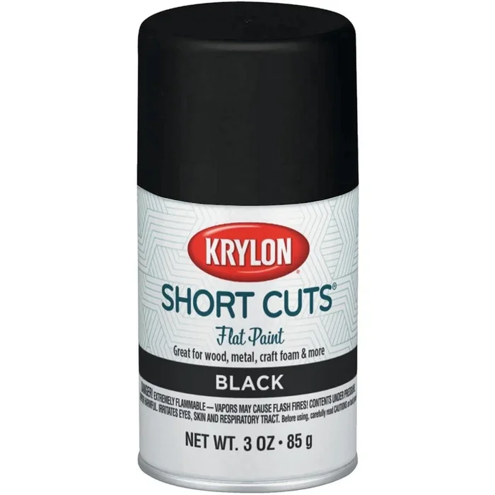 Krylon SCS-056 Short Cuts 3 Oz. Flat Enamel Spray Paint Black