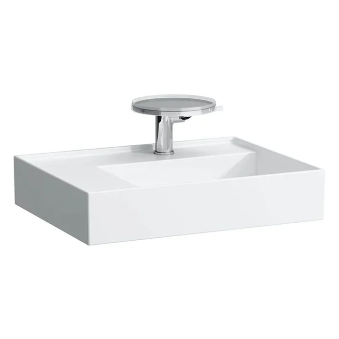 Laufen Washbasin, shelf left, with concealed outlet, w/o overflow, wall mounted