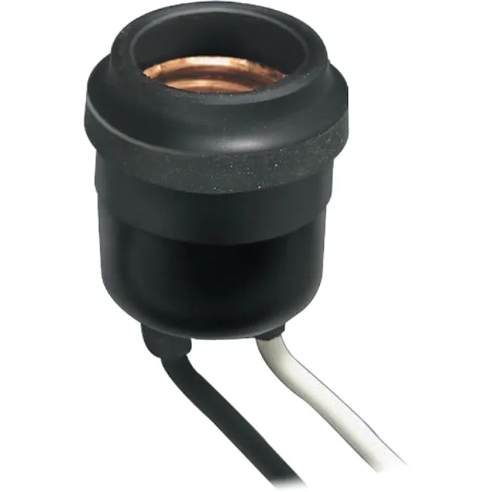 Leviton 001-55 Weatherproof Medium Base Black Lamp Socket