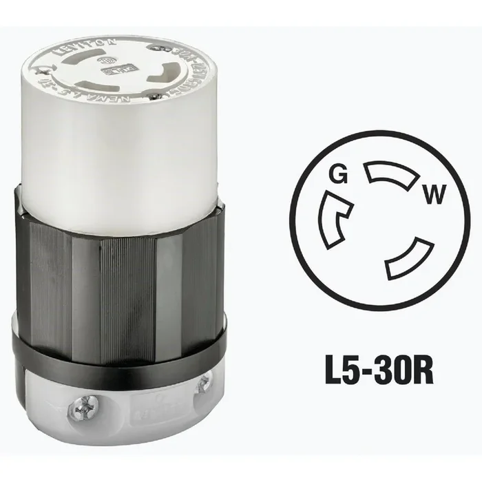 Leviton 121-02613-0PB 30A 125V 3-Wire 2-Pole Industrial Grade Locking Cord Connector