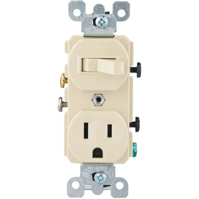 Leviton 52250IS Heavy-Duty Switch & Outlet 15A Each