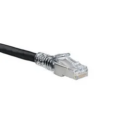Leviton 6AS10-3E Cat 6A SlimLine Boot Patch Cord 3 ft Black