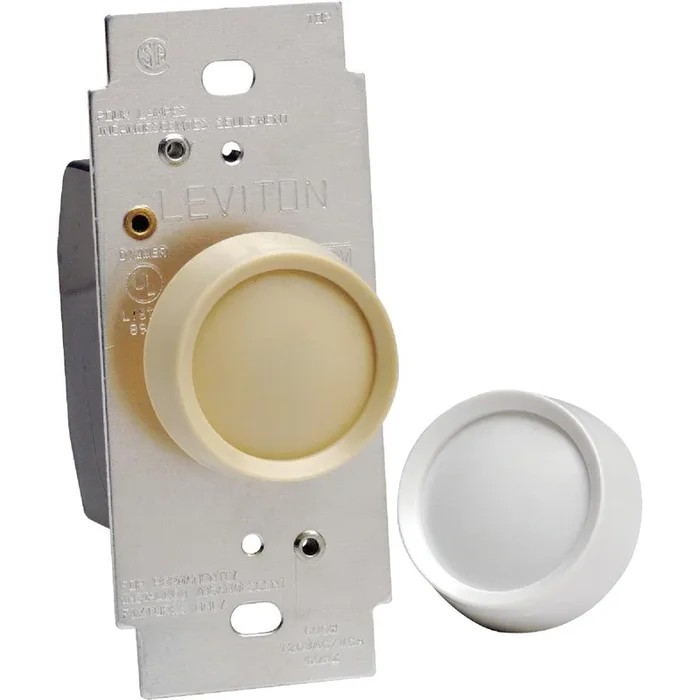Leviton C26-RDL06-0TW Universal Push On-Off Rotary Dimmer Switch