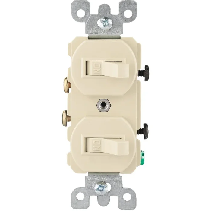 Leviton S01-05224-2IS Single Pole Ivory 15A Quiet Duplex Switch